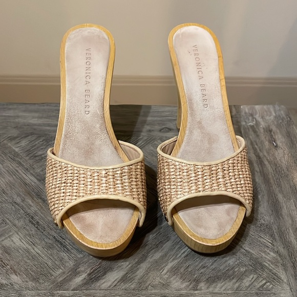 Veronica Beard Layne Sandal Ecru Raffia - Picture 7 of 7